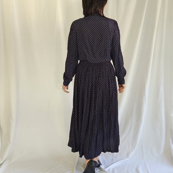 90s Laura Ashley Blue Skirt and Blouse Set - Picture 3 of 5